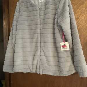 Katydid Light Gray Faux Fur Coat